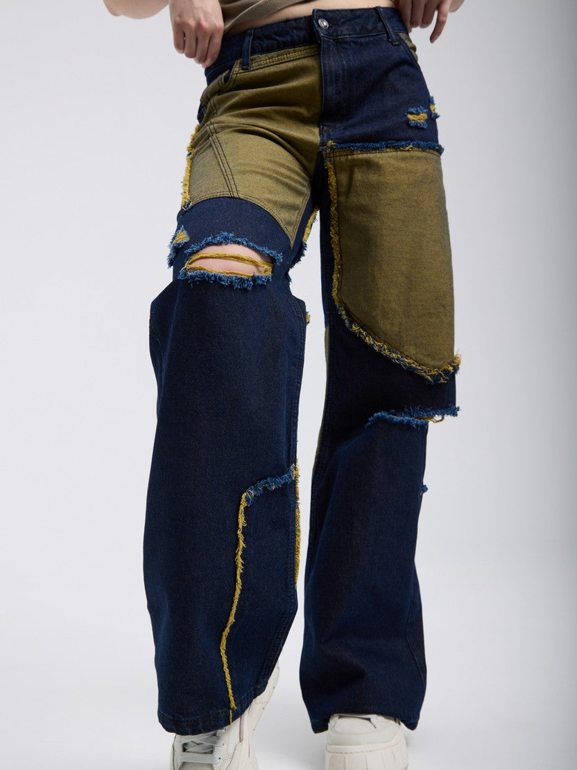 WD527 women's jeans in a punk look