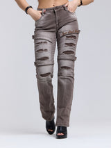 WD529 unusual women's jeans with rips