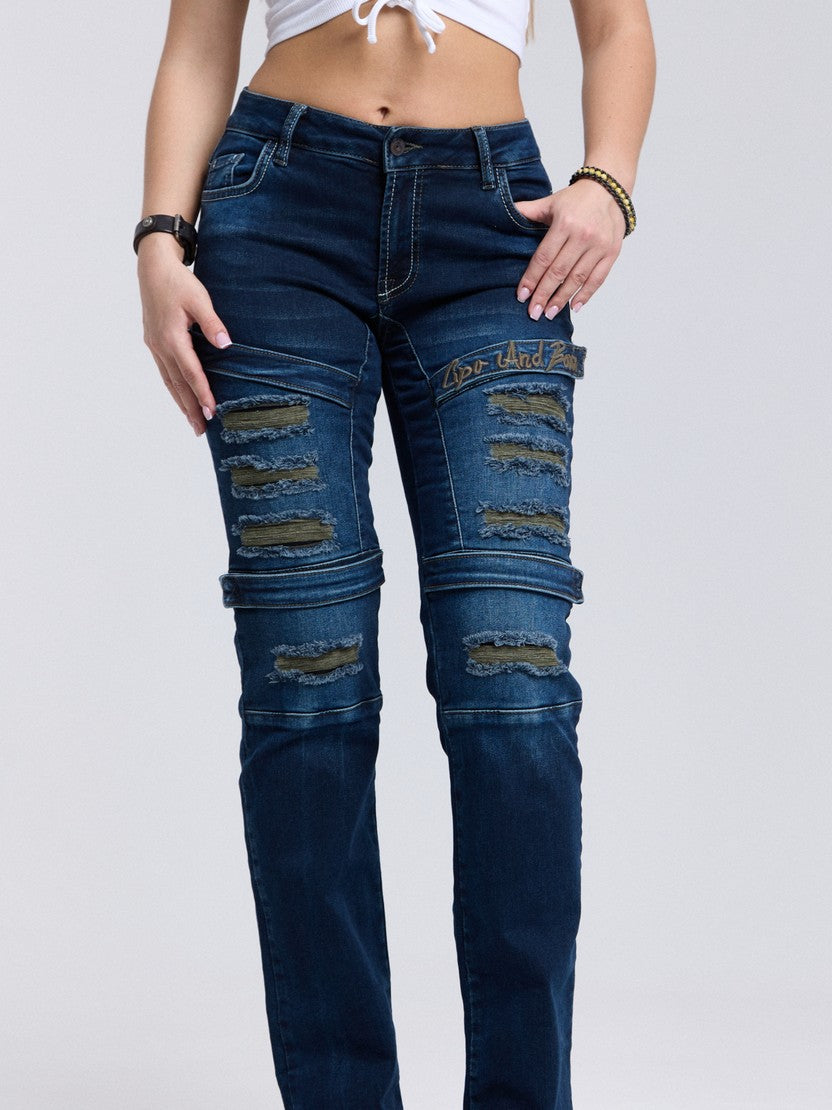 WD529 unusual women's jeans with rips