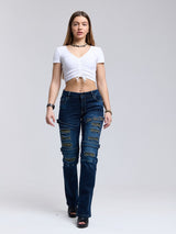 WD529 unusual women's jeans with rips