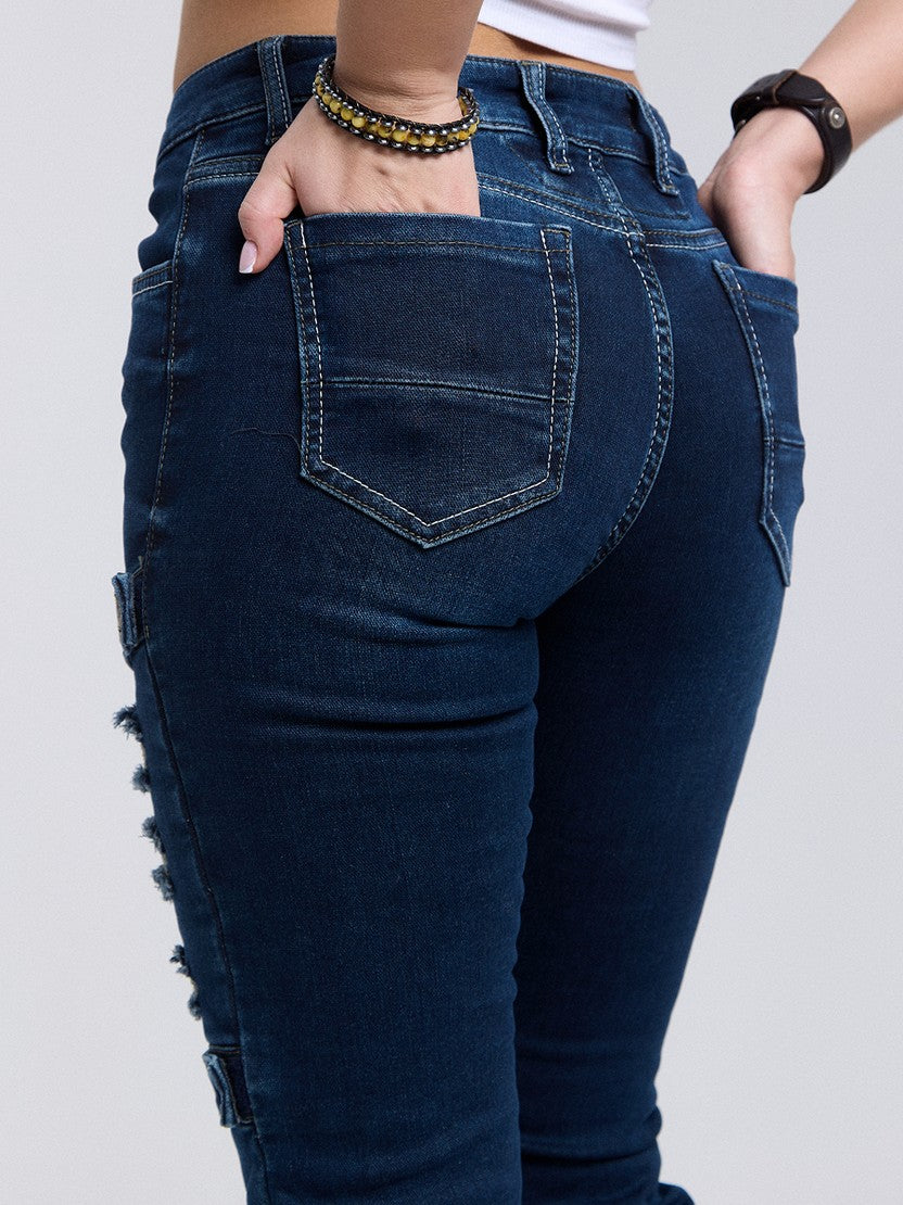 WD529 unusual women's jeans with rips