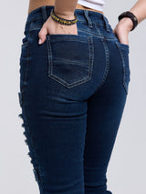 WD529 unusual women's jeans with rips