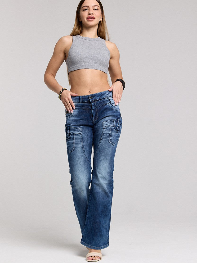 WD530 women's jeans with a cool double waistband