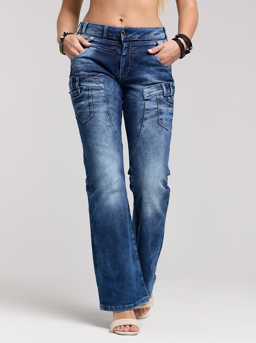 WD530 women's jeans with a cool double waistband