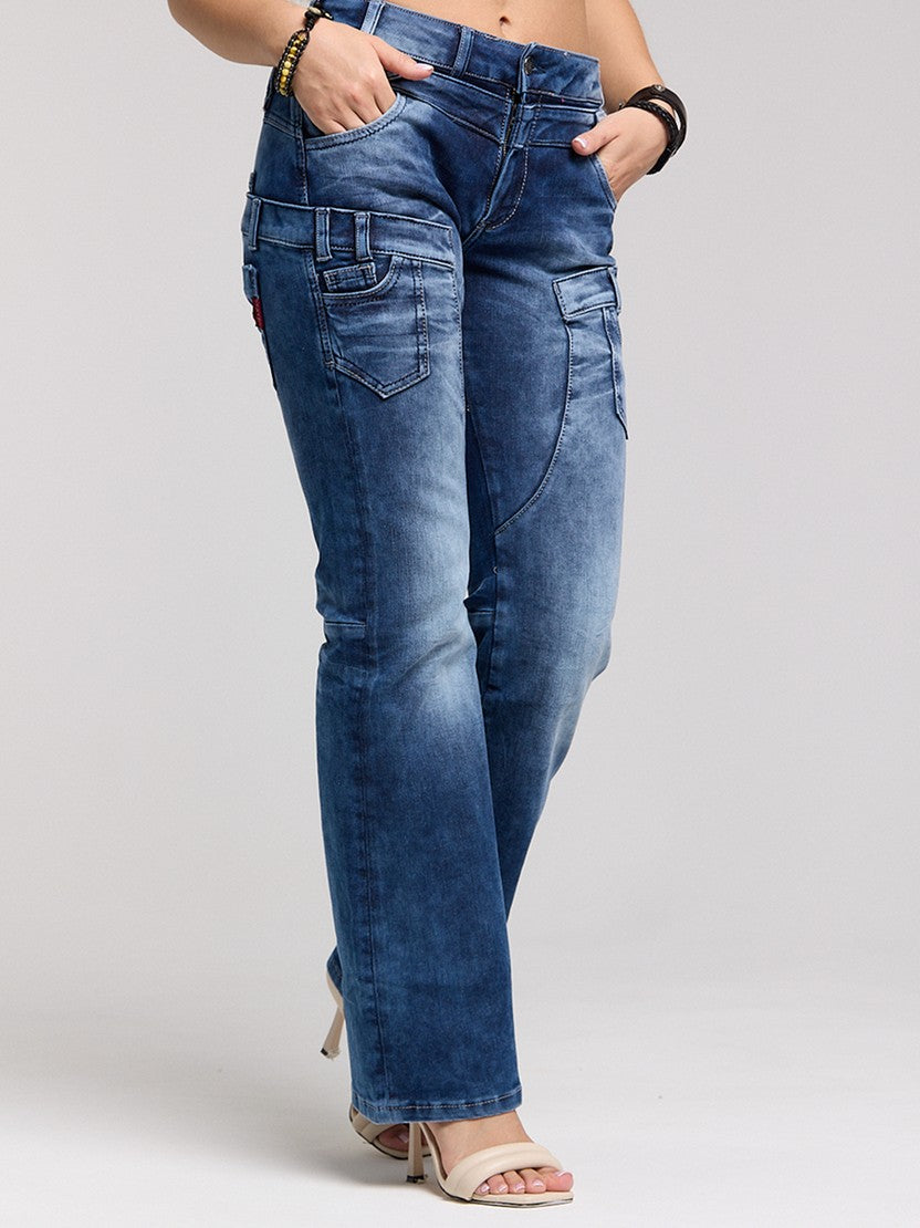 WD530 women's jeans with a cool double waistband