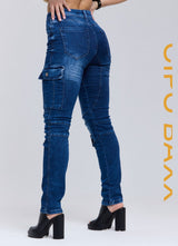 WD531 Slim Fit Women's Jeans with Cargo Pockets