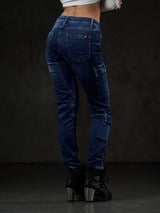 WD531 Slim Fit Women's Jeans with Cargo Pockets