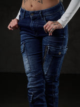 WD531 Slim Fit Women's Jeans with Cargo Pockets