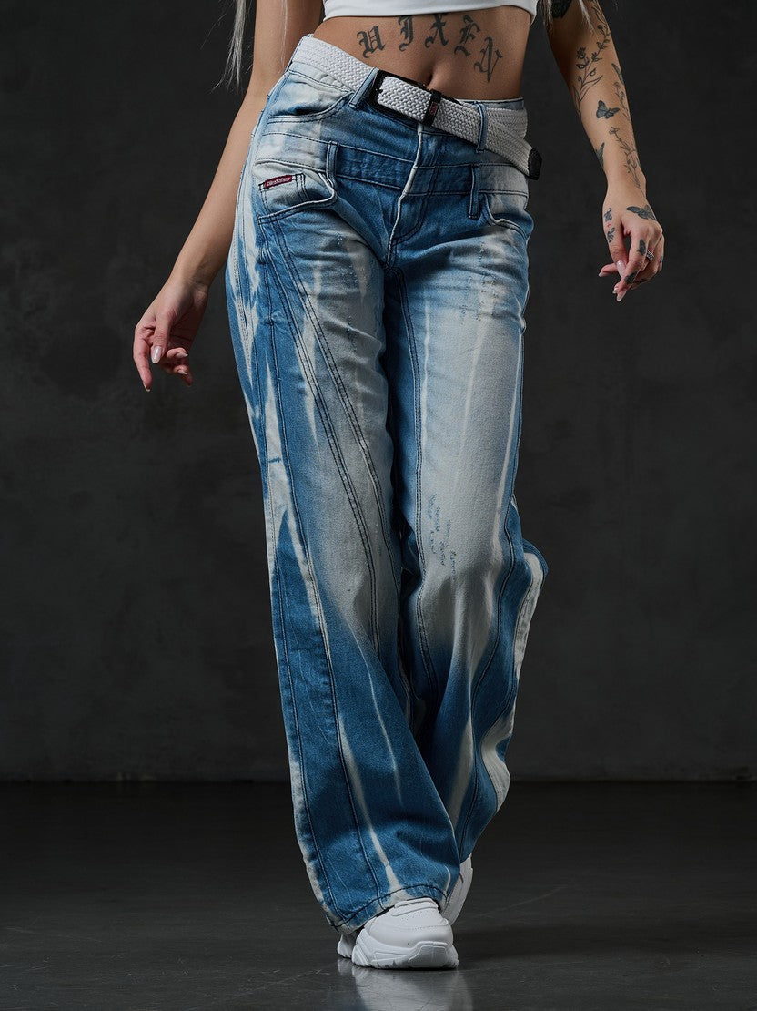 WD540 Women's Baggy Jeans – Stylish, Wide & with an Exceptional Wash