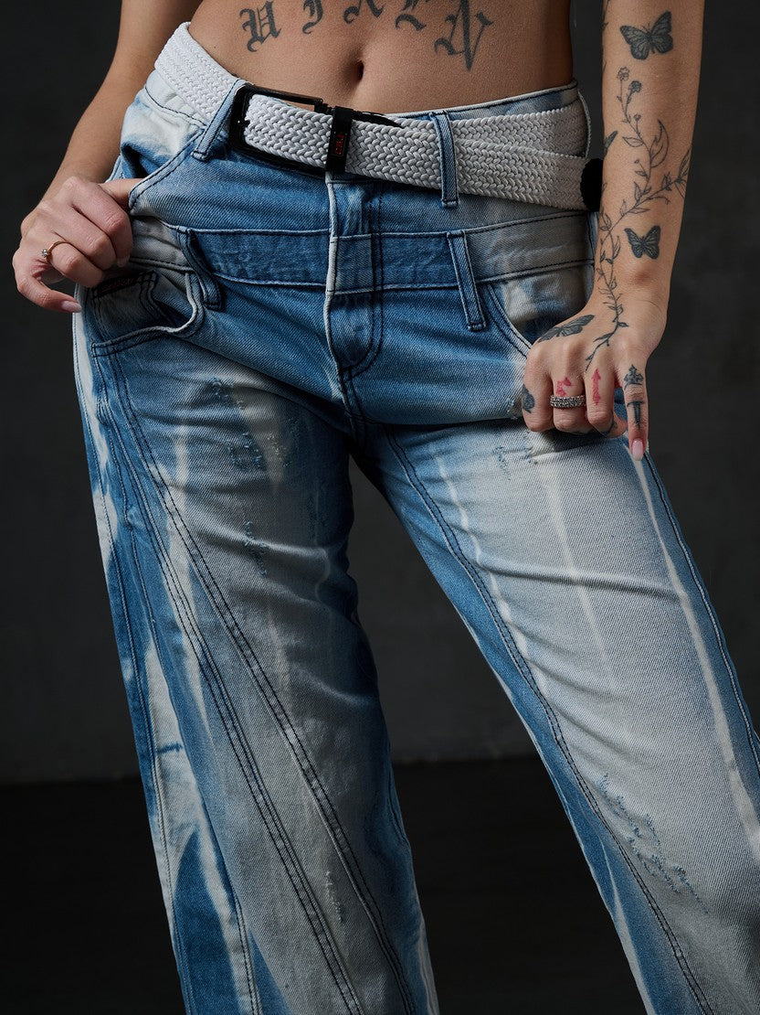 WD540 Women's Baggy Jeans – Stylish, Wide & with an Exceptional Wash