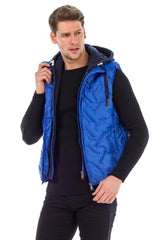 CM151 Men's Winter Vest – Bright Blue with Detachable Hood