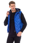 CM151 Men's Winter Vest – Bright Blue with Detachable Hood