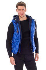 CM151 Men's Winter Vest – Bright Blue with Detachable Hood