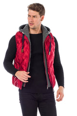 CM151 Men's Winter Vest – Bright Blue with Detachable Hood