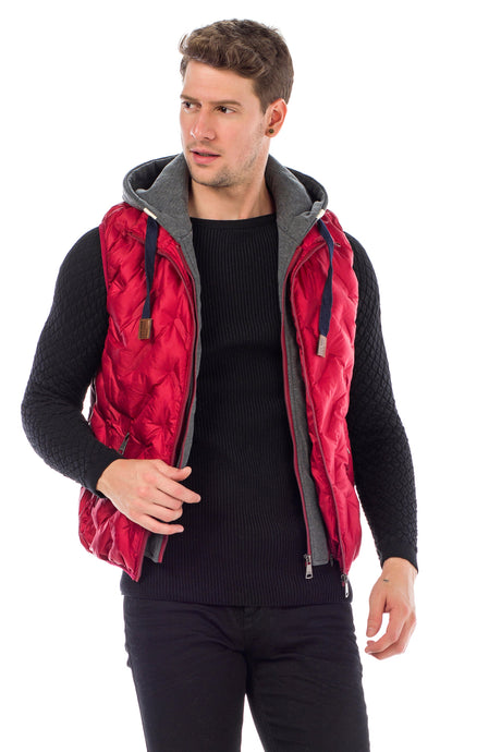 CM151 Men's Winter Vest – Bright Blue with Detachable Hood