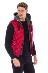 CM151 Men's Winter Vest – Bright Blue with Detachable Hood