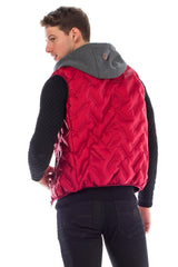 CM151 Men's Winter Vest – Bright Blue with Detachable Hood