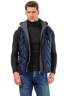 CM151 Men's Winter Vest – Bright Blue with Detachable Hood