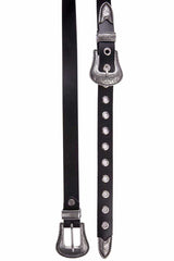 WG115 Women's perforated belt with cowboy buckle look
