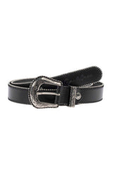 WG117 Women's leather belt with metal buckle