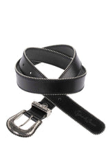 WG117 Women's leather belt with metal buckle