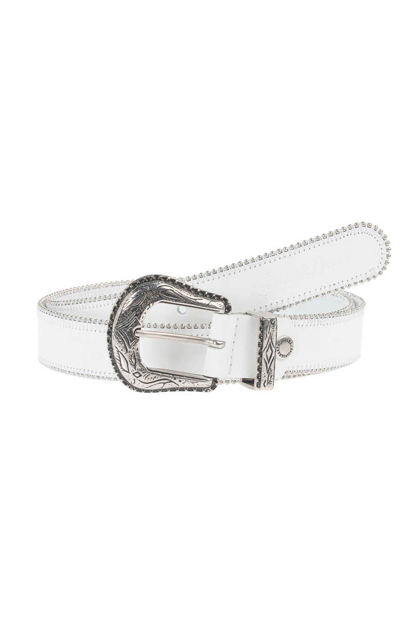 WG117 Women's leather belt with metal buckle