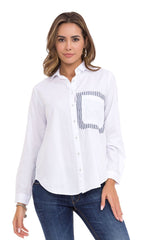 WH128 Women's shirt with striped detail
