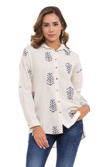 WH129 Women's shirt with casual spring pattern