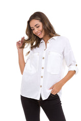 WH132 Women's shirt with contrasting seams