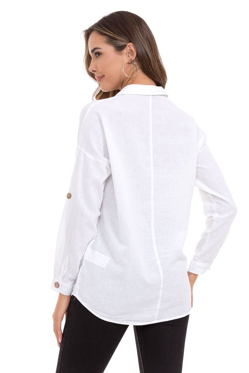 WH132 Women's shirt with contrasting seams