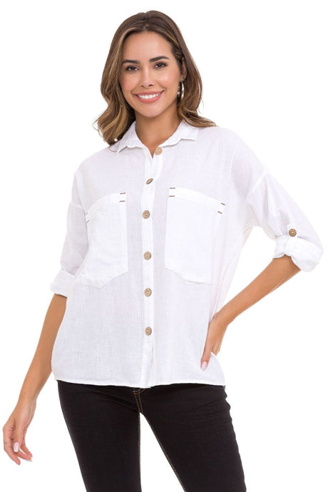 WH132 Women's shirt with contrasting seams