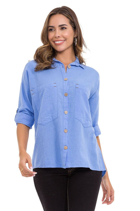 WH132 Women's shirt with contrasting seams