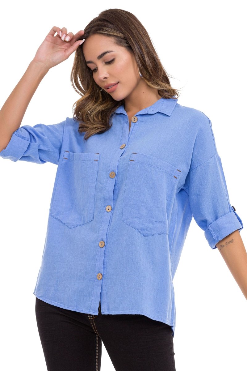 WH132 Women's shirt with contrasting seams