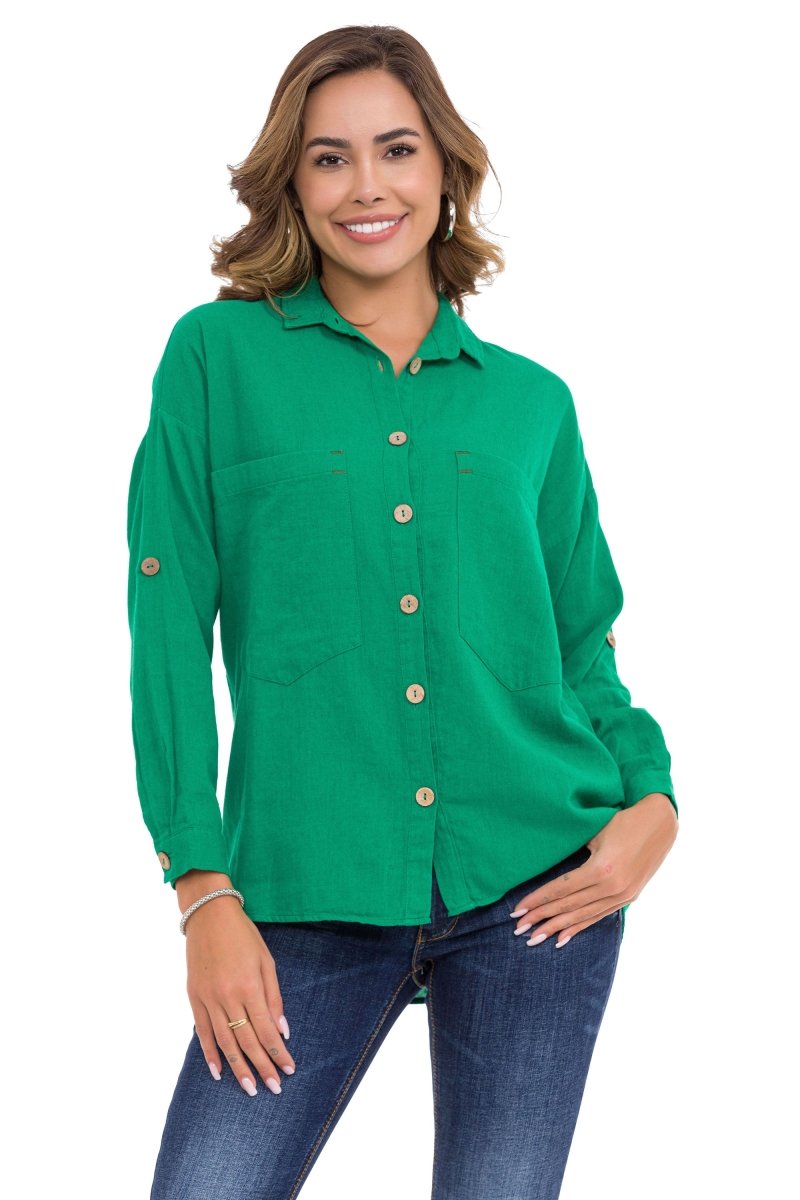 WH132 Women's shirt with contrasting seams