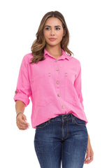 WH132 Women's shirt with contrasting seams