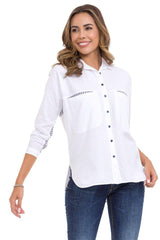 WH133 Women's shirt with striped detail
