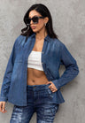 WH134 Women's denim blouse with chest pockets