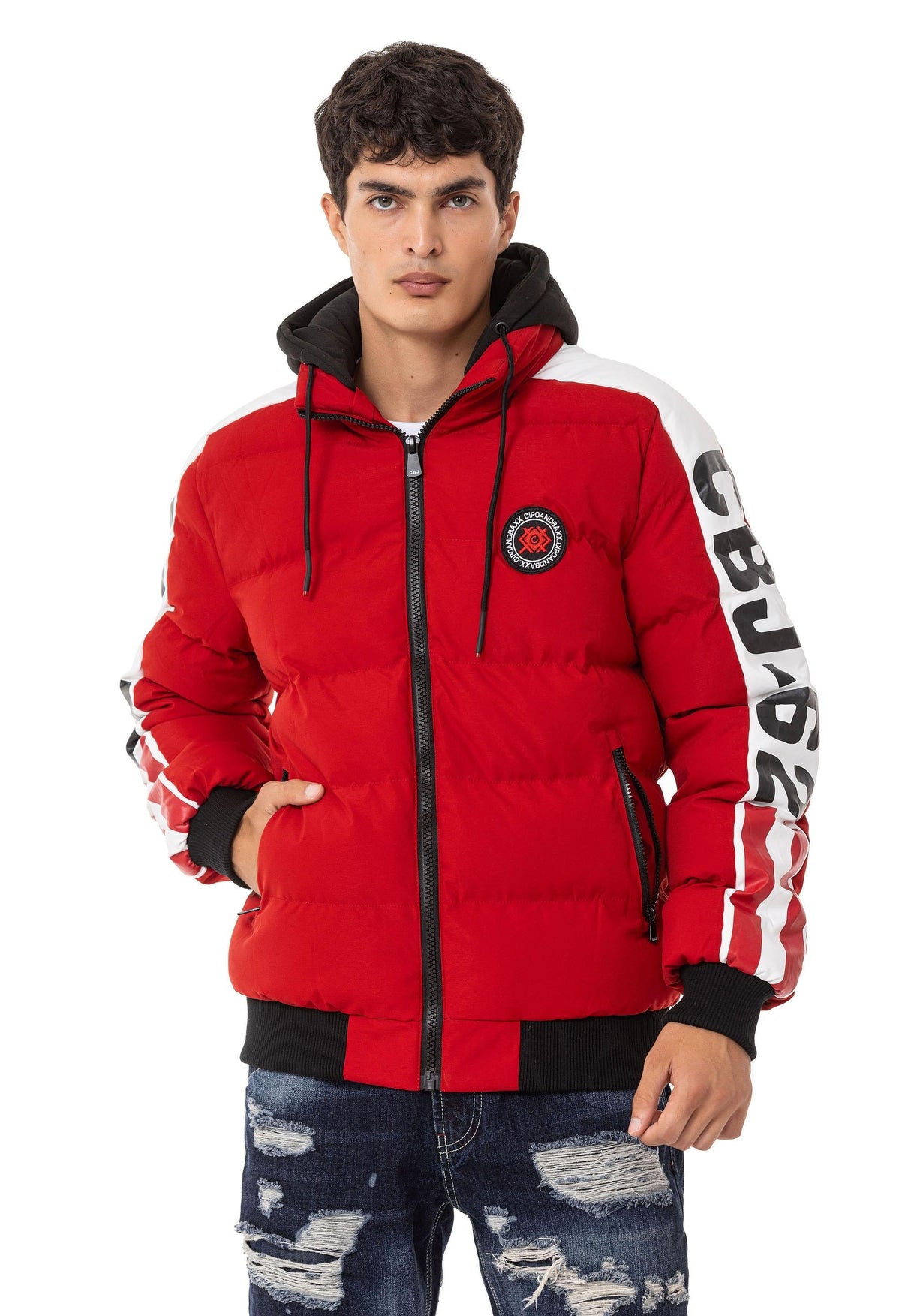 CM222 Men's Winter Jacket – Sporty & eye-catching | Detachable hood with zipper