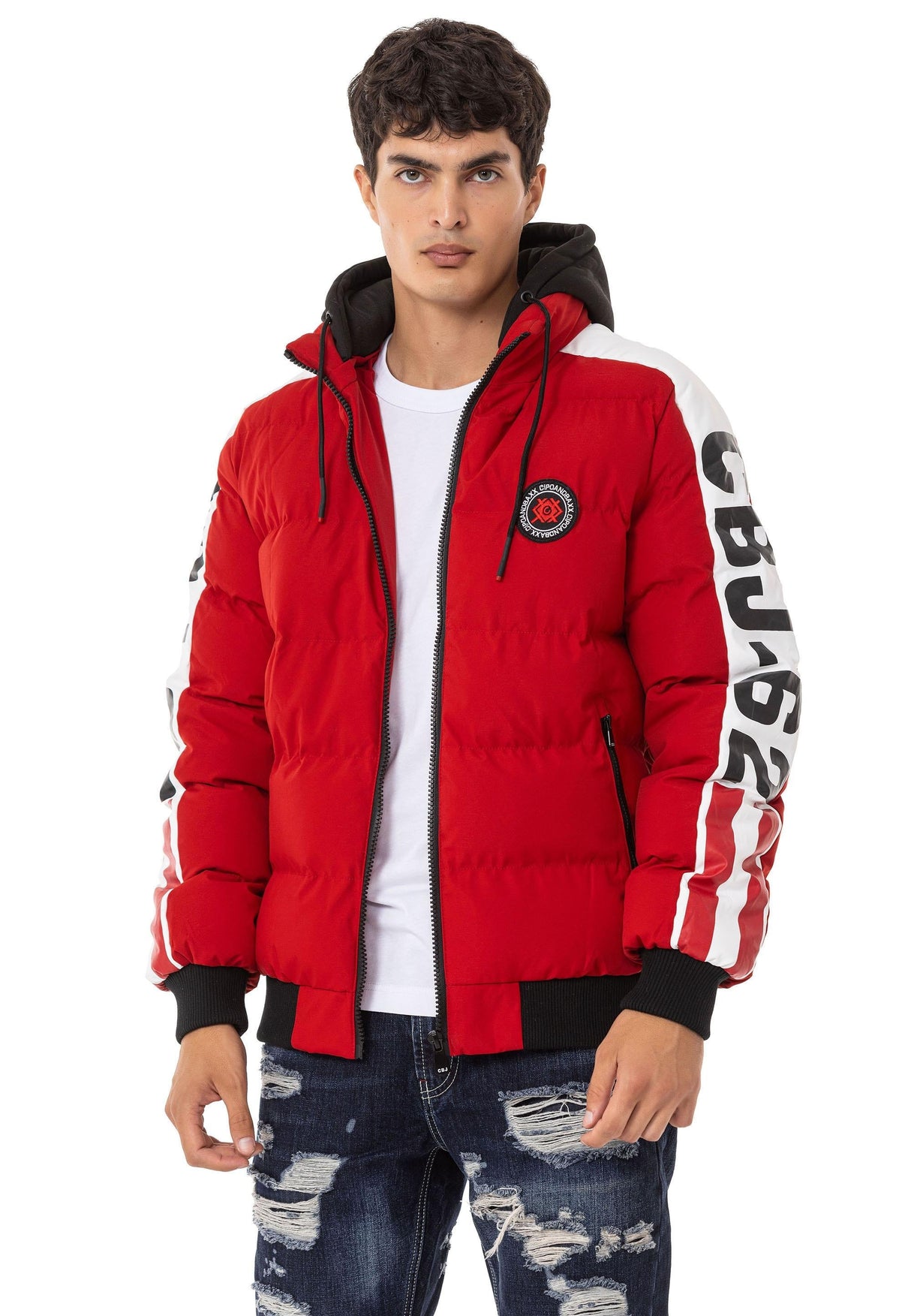 CM222 Men's Winter Jacket – Sporty & eye-catching | Detachable hood with zipper