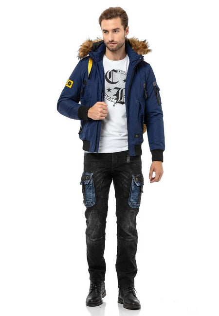 CM220 Men's Winter Bomber Jacket – Extra warm & functional | For very cold days with insulated hood