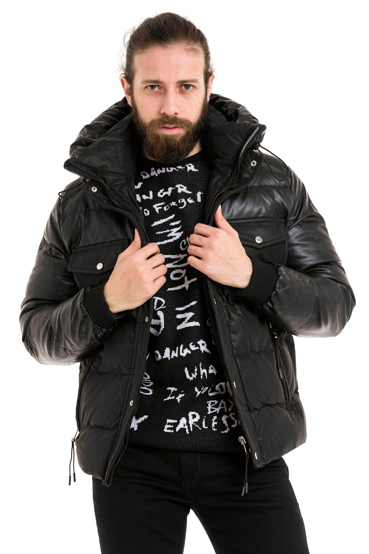 CM212 Men's Winter Jacket – with detachable hood & functional details