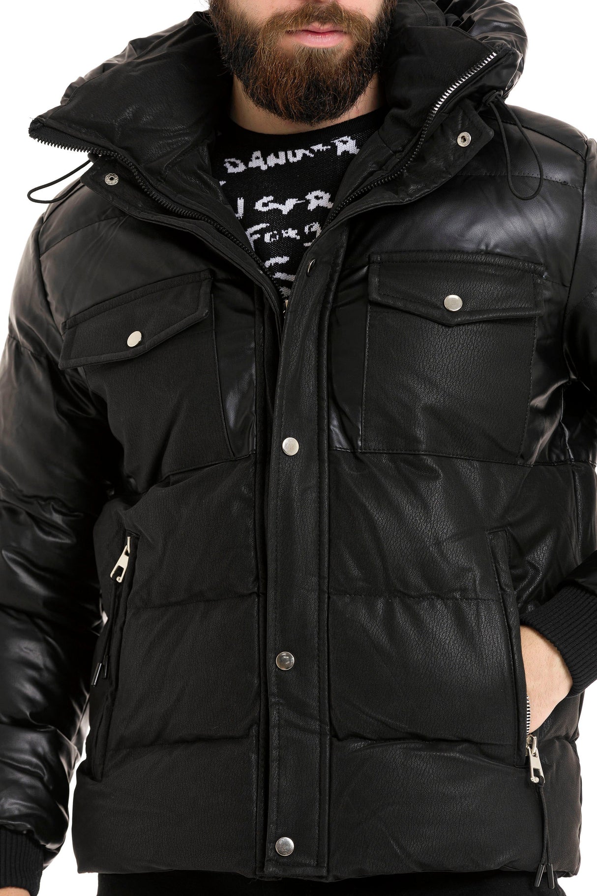 CM212 Men's Winter Jacket – with detachable hood & functional details