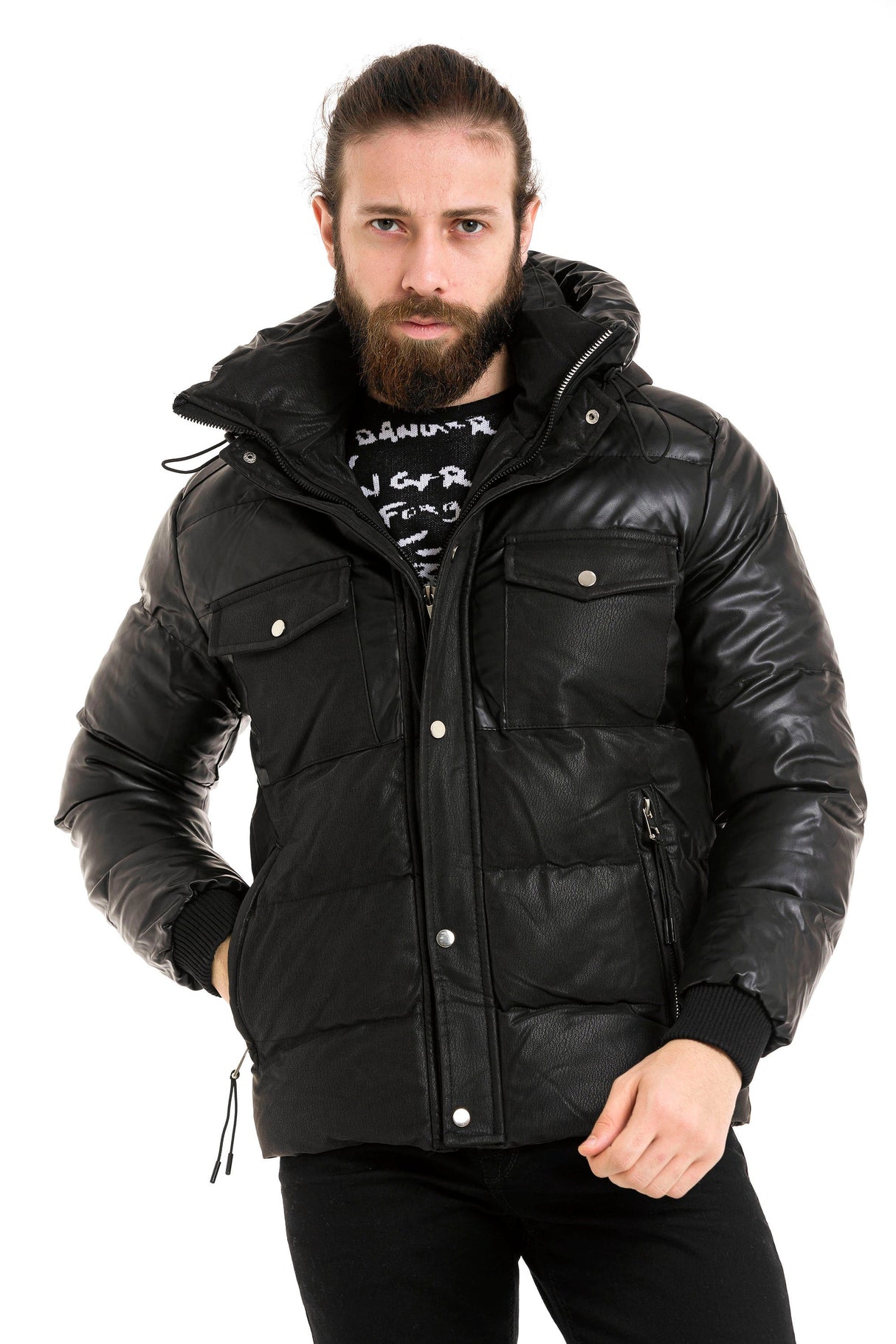 CM212 Men's Winter Jacket – with detachable hood & functional details