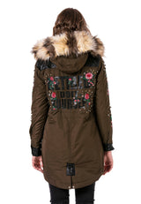 WJ136 Women's outdoor jacket with stylish faux fur hood