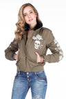 WJ137 Women's Outdoor Jacket with Fur Collar and Embroidery