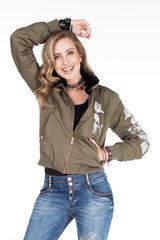 WJ137 Women's Outdoor Jacket with Fur Collar and Embroidery