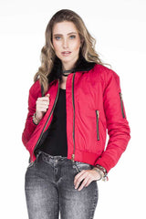 WJ141 Women's Bomber Jacket with Detachable Fur Collar