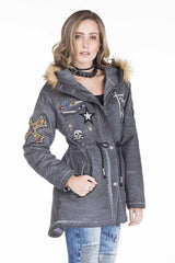 WJ144 Women's outdoor jacket with stylish appliqués