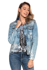 WJ174 Women's Jacket with Denim Look Highlight