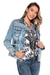 WJ174 Women's Jacket with Denim Look Highlight